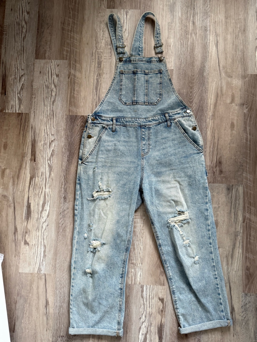 wild fable Washed Light Blue Denim Overalls